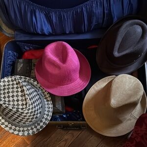 Stylish Women's Hat Collection - Pink, Black, Tan, and Cream